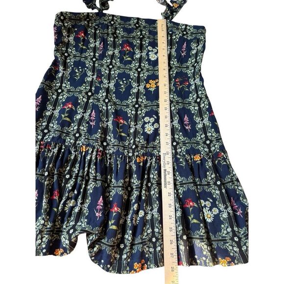 Agua Bendita x Target Floral Tile Print Mini Dress size L Navy Green - Picture 6 of 11